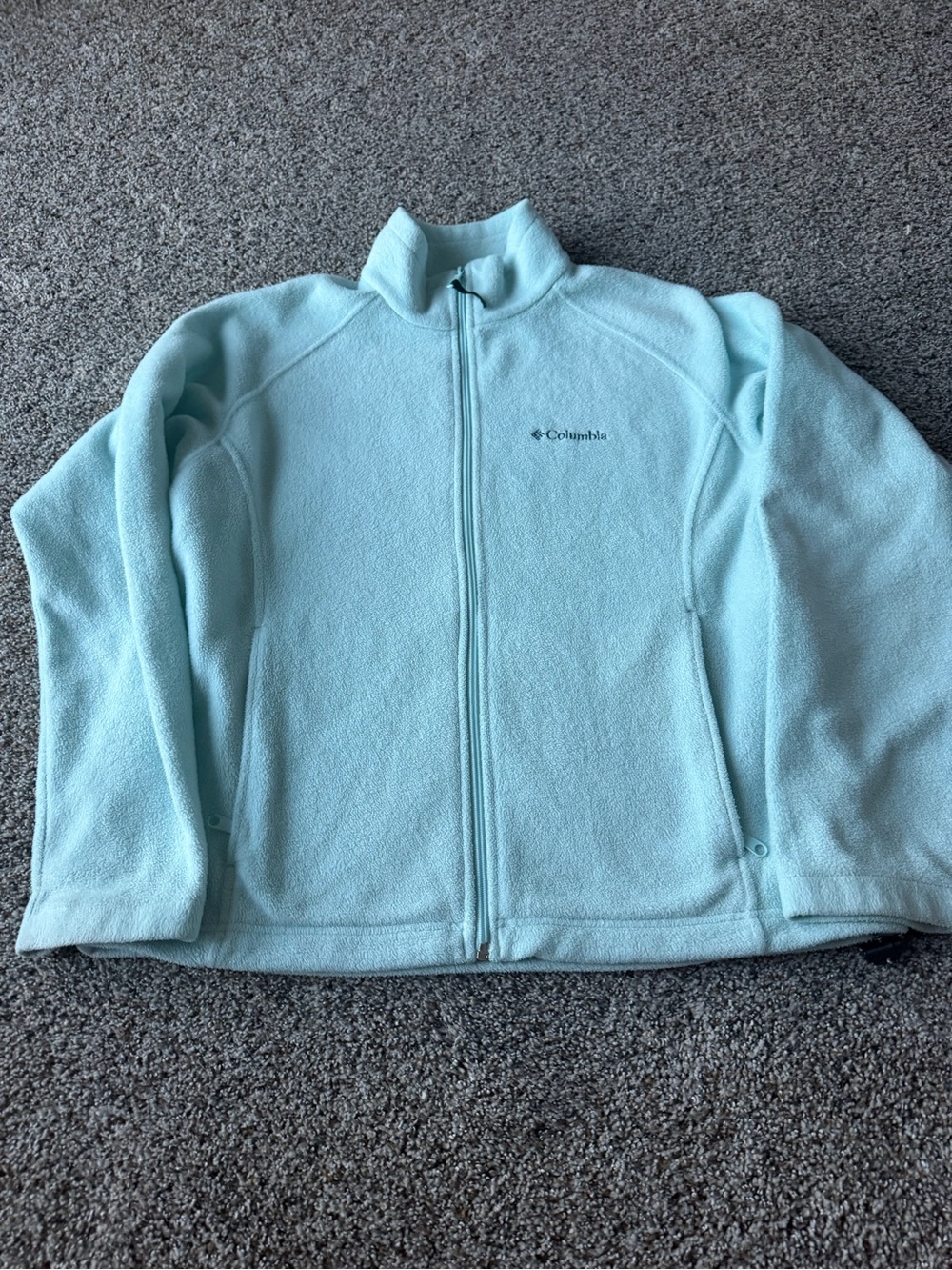 Columbia Women’s Large Light Blue Full Zip Fleece Jacket Y2K Gorpcore